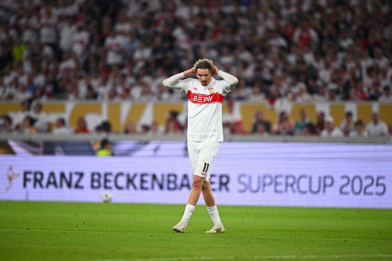 Nick Woltemade blieb im Supercup gegen seinen Wunschverein FC Bayern ohne Treffer.