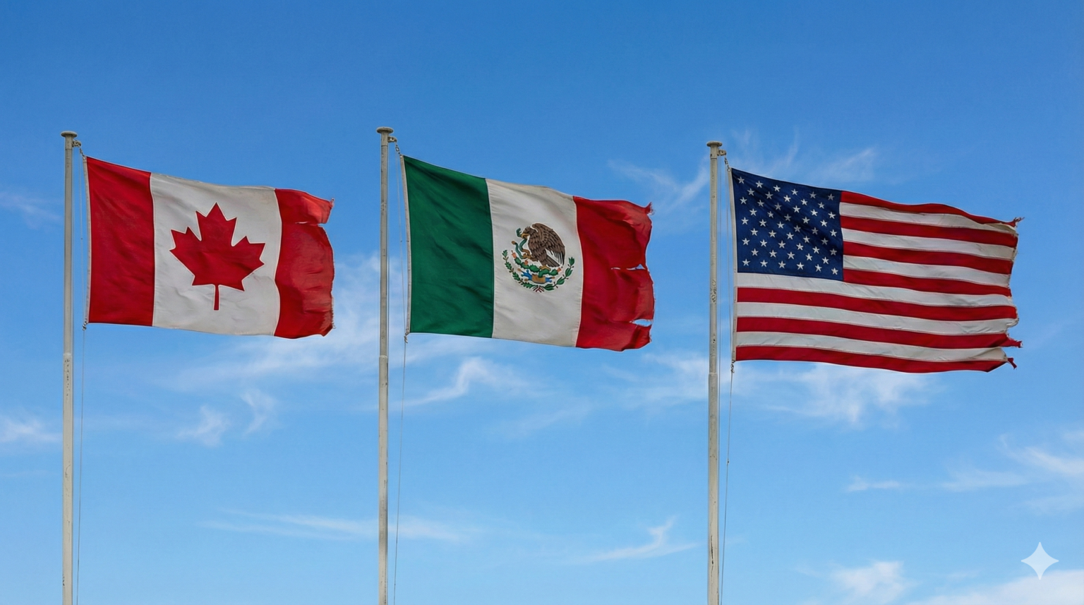 Kanada Mexiko USA Flagge