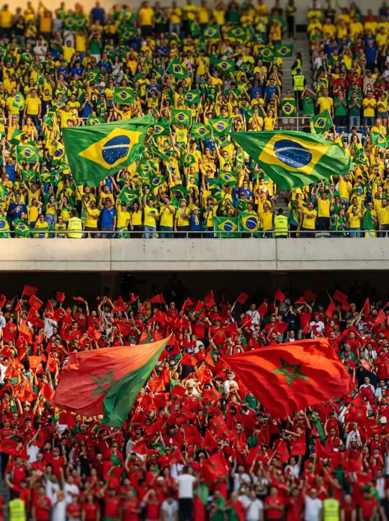 Brasilien-Marokko-Fans