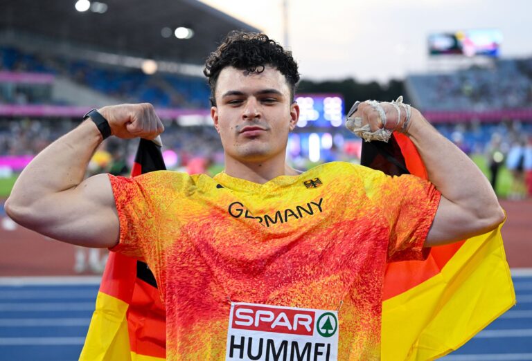 Hammerwerfer Merlin Hummel gewann bei der Leichtathletik-EM in Birmingham Silber.