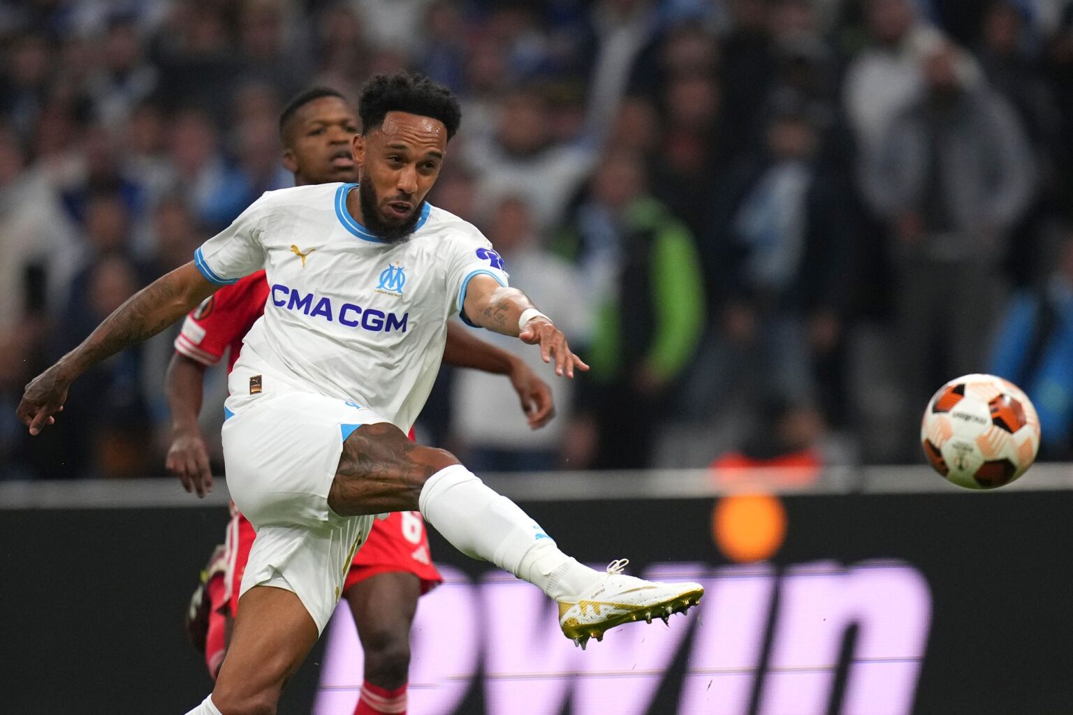 Pierre-Emerick Aubameyang im Trikot seines Ex-Clubs Marseille. (Archivbild)