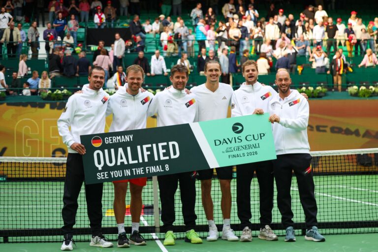 Das deutsche Davis-Cup-Team trifft im Viertelfinale auf Großbritannien.