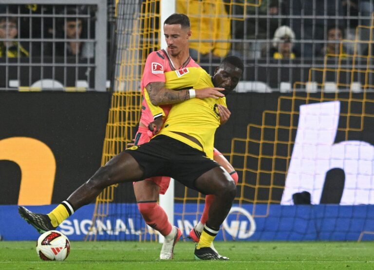 Lieferten sich eine umkämpfte Partie: Borussia Dortmund und der SV Werder Bremen.