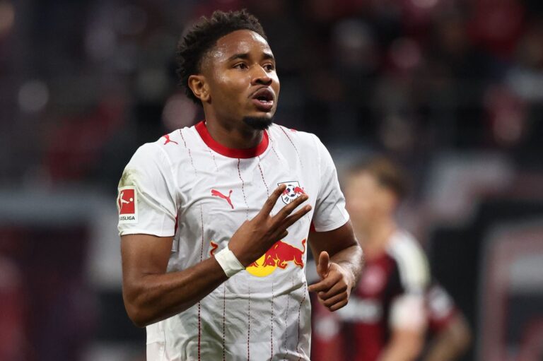 Eins, zwei, drei: Nkunku erzielte den ersten Leipziger Bundesliga-Hattrick.